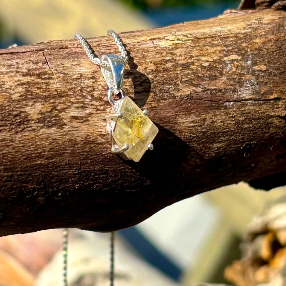 Golden Rutilated Quartz Necklace - Picture 8 of 15